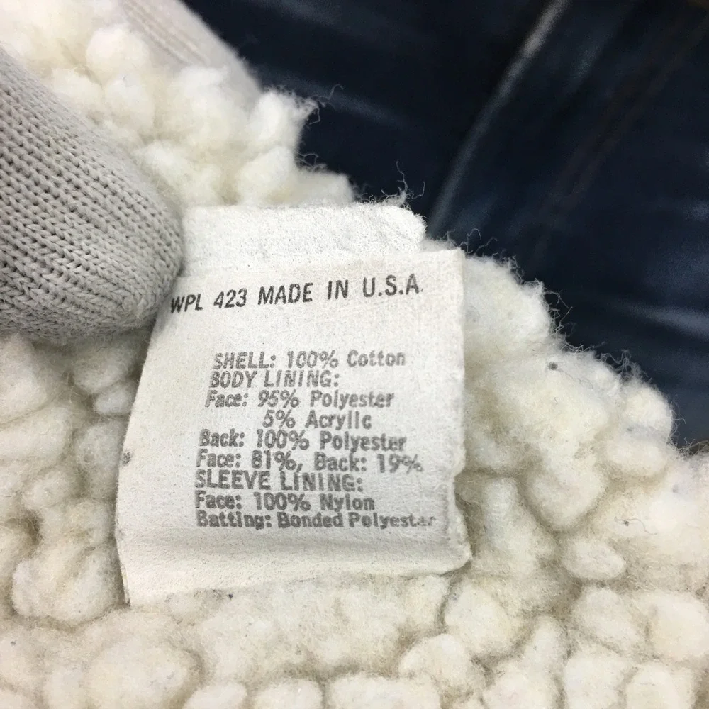 Vintage Levis Sherpa Lined Denim‎ Trucker Jacket Made in USA Blue 38R 70608 0216 - Picture 5 of 10